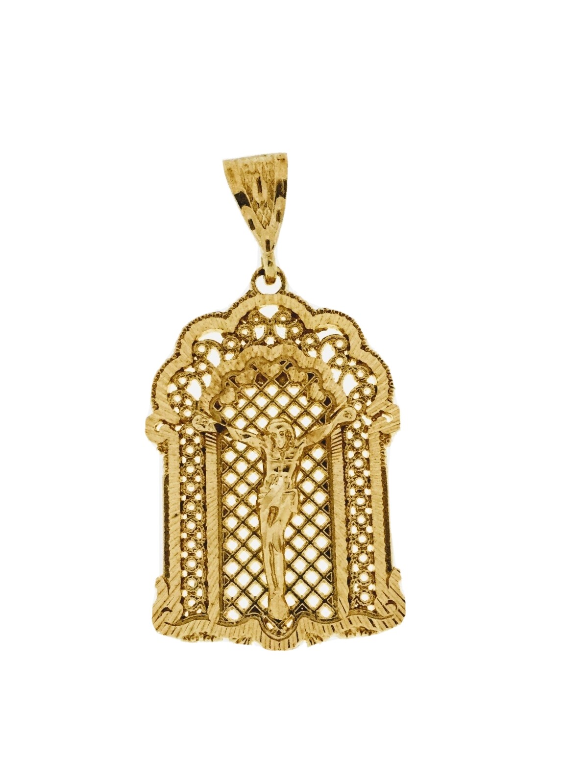 18k Gold Plated Jesus Christ Christian Cross Crucifix Medal Pendant