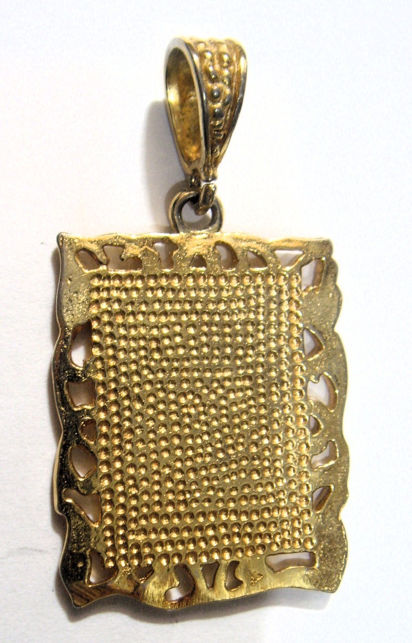 1950s vintage gold tone religious Catholic Saint Mary Lady Guadeloupe 54954