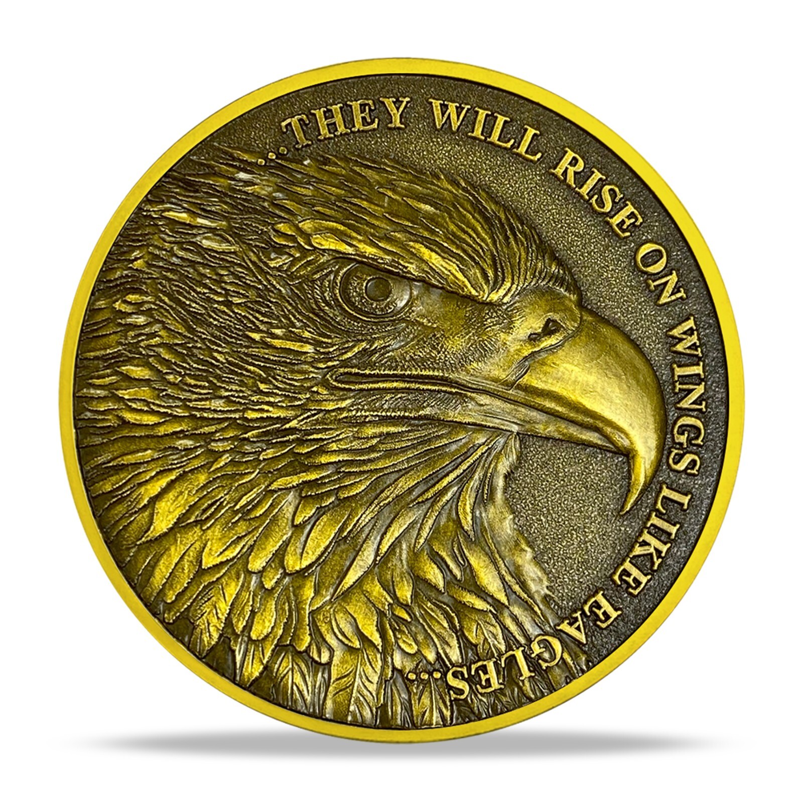 5pcs Inspirational Isaiah 40:31 Verse Religious Eagle Christian Challenge Coin