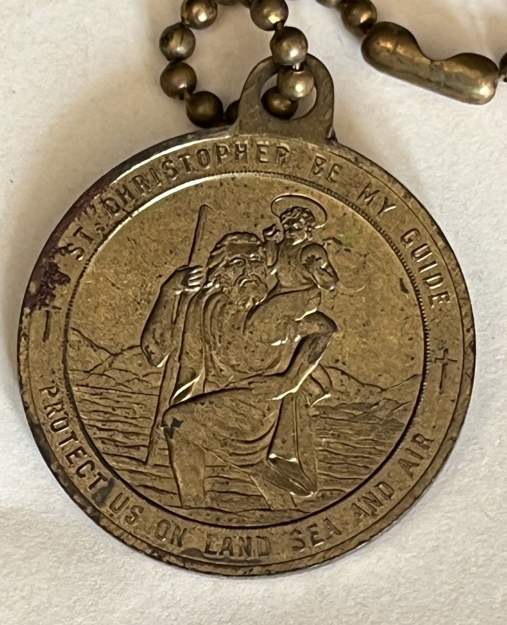 Vintage St. Christopher Medal w/ 1950s St. Joseph’s Mission Letter & Envelope