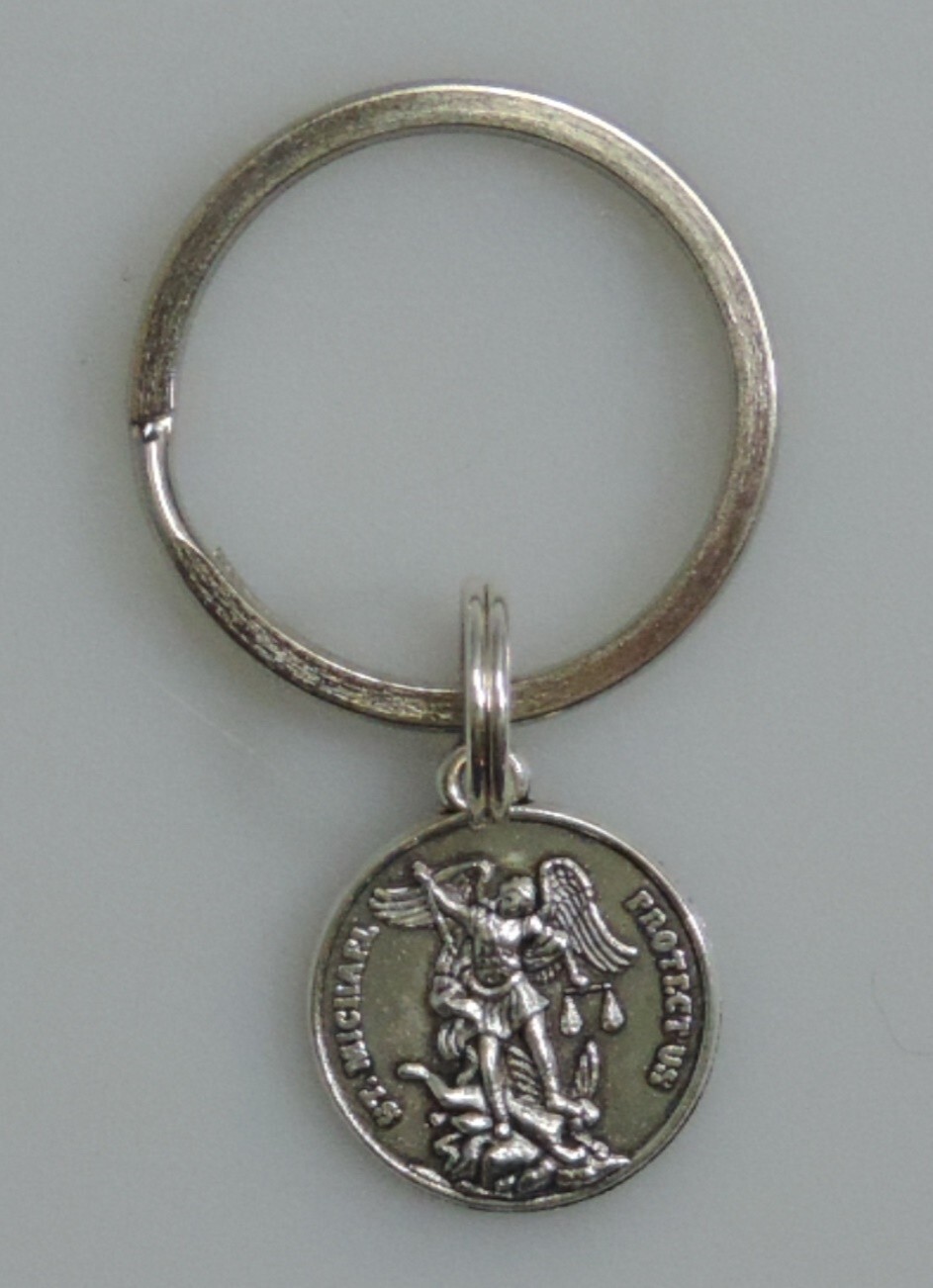 Navy/St. Michael durable zinc alloy medal Keychain