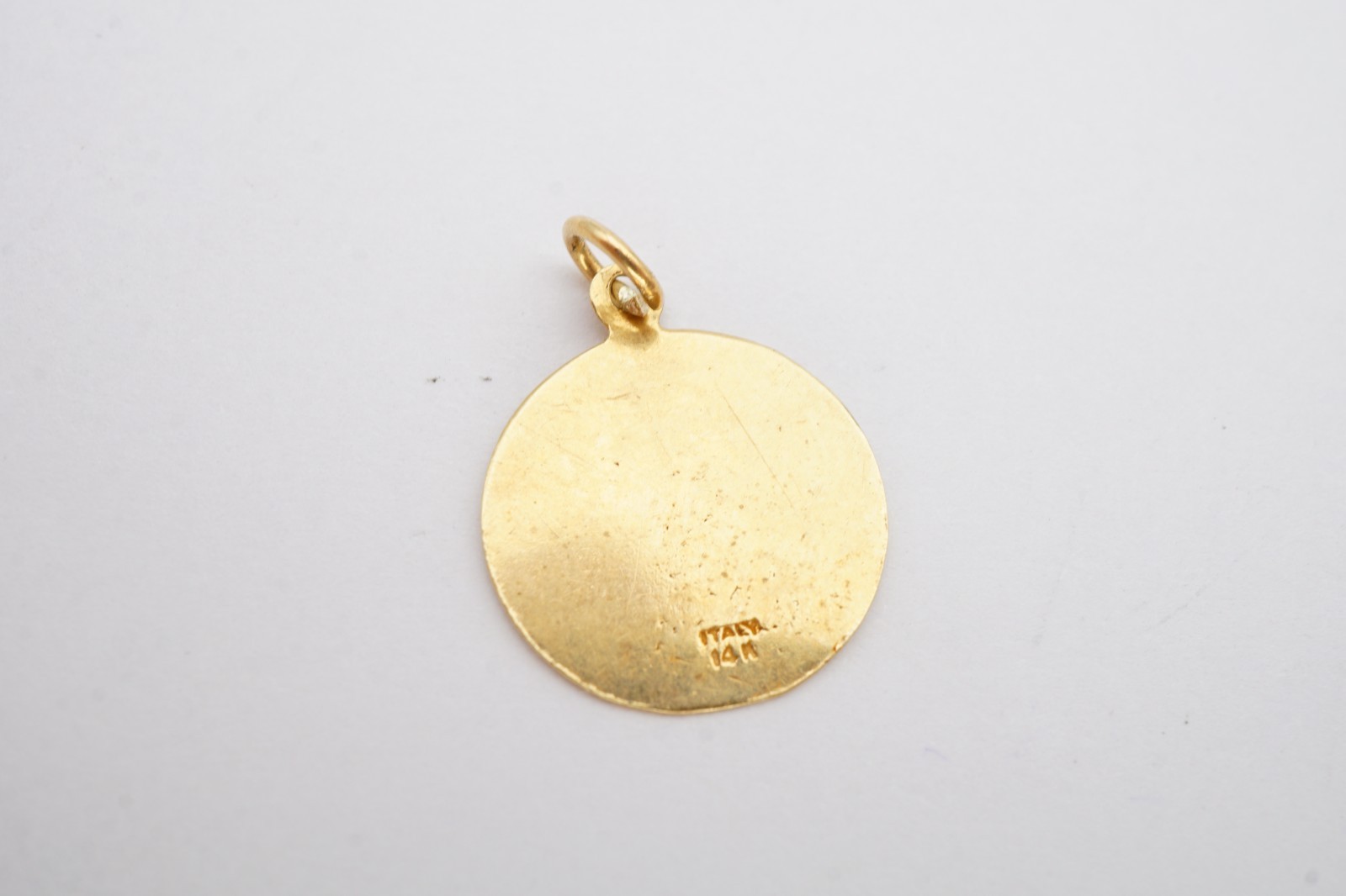 Vintage 14k Yellow Gold Saint Christopher Protect Us Religious Medal