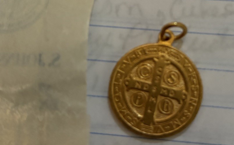 Unknown Saint Medallion From Italy -Gold Color
