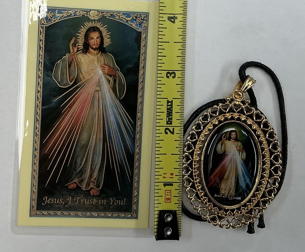Medal Of The Chaplet Of Divine Mercy And Holy Card Of The Divine Mercy