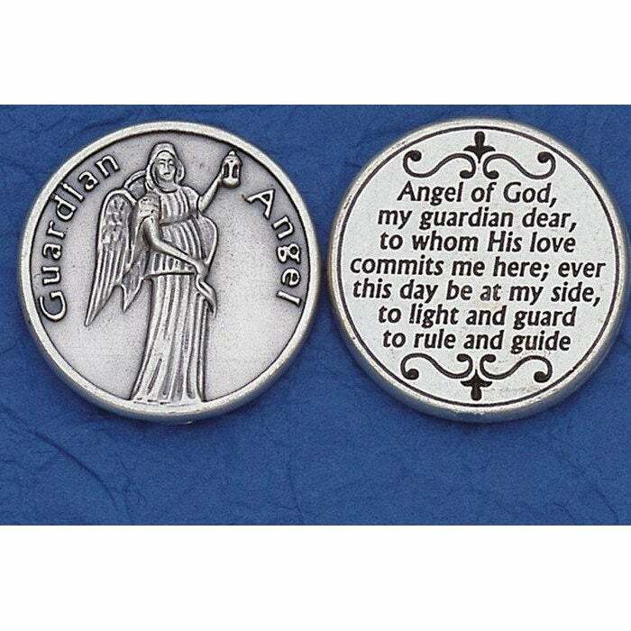 Guardian Angel Prayer – Silver tone Pocket Coin