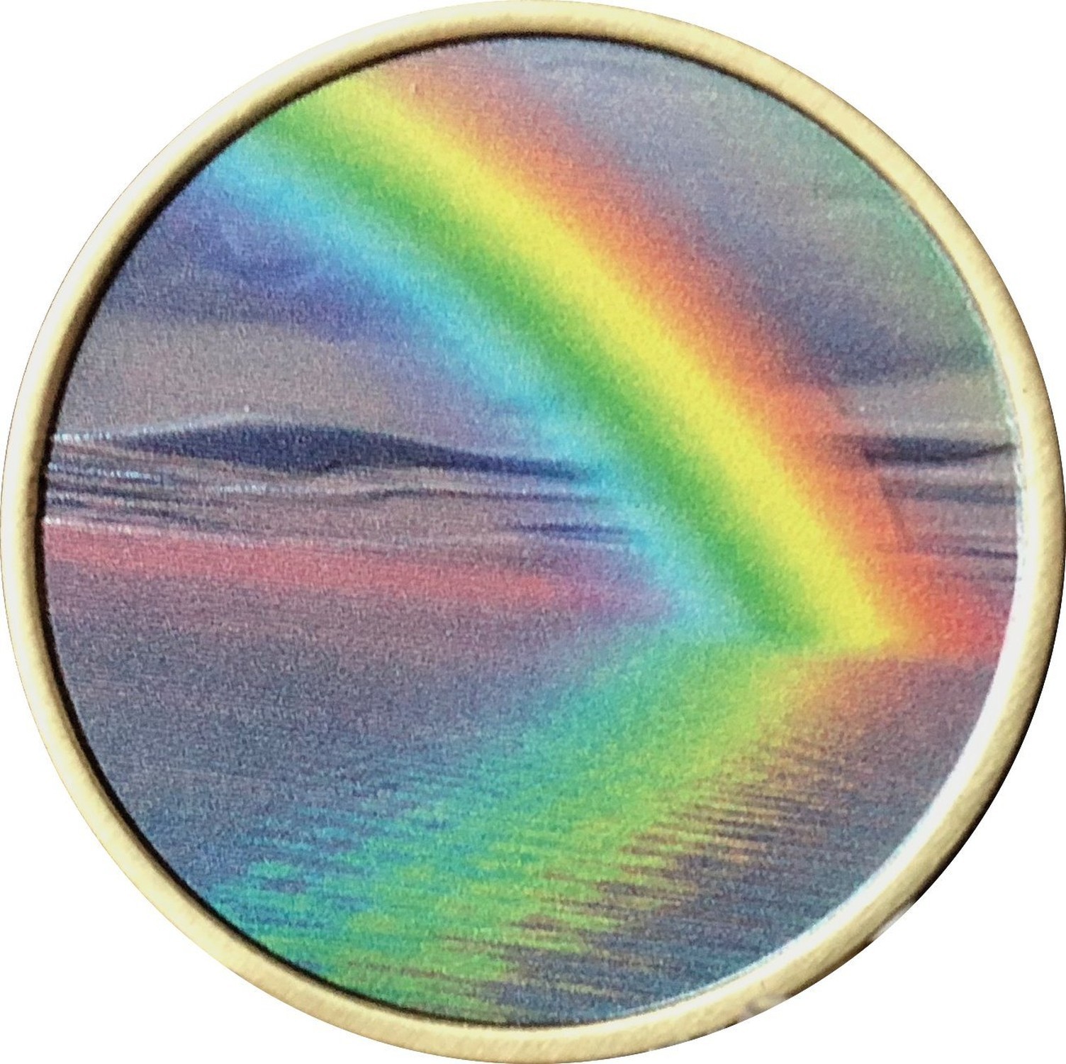 Serenity Peace Within The Storm Color Rainbow Bronze Medallion Chip