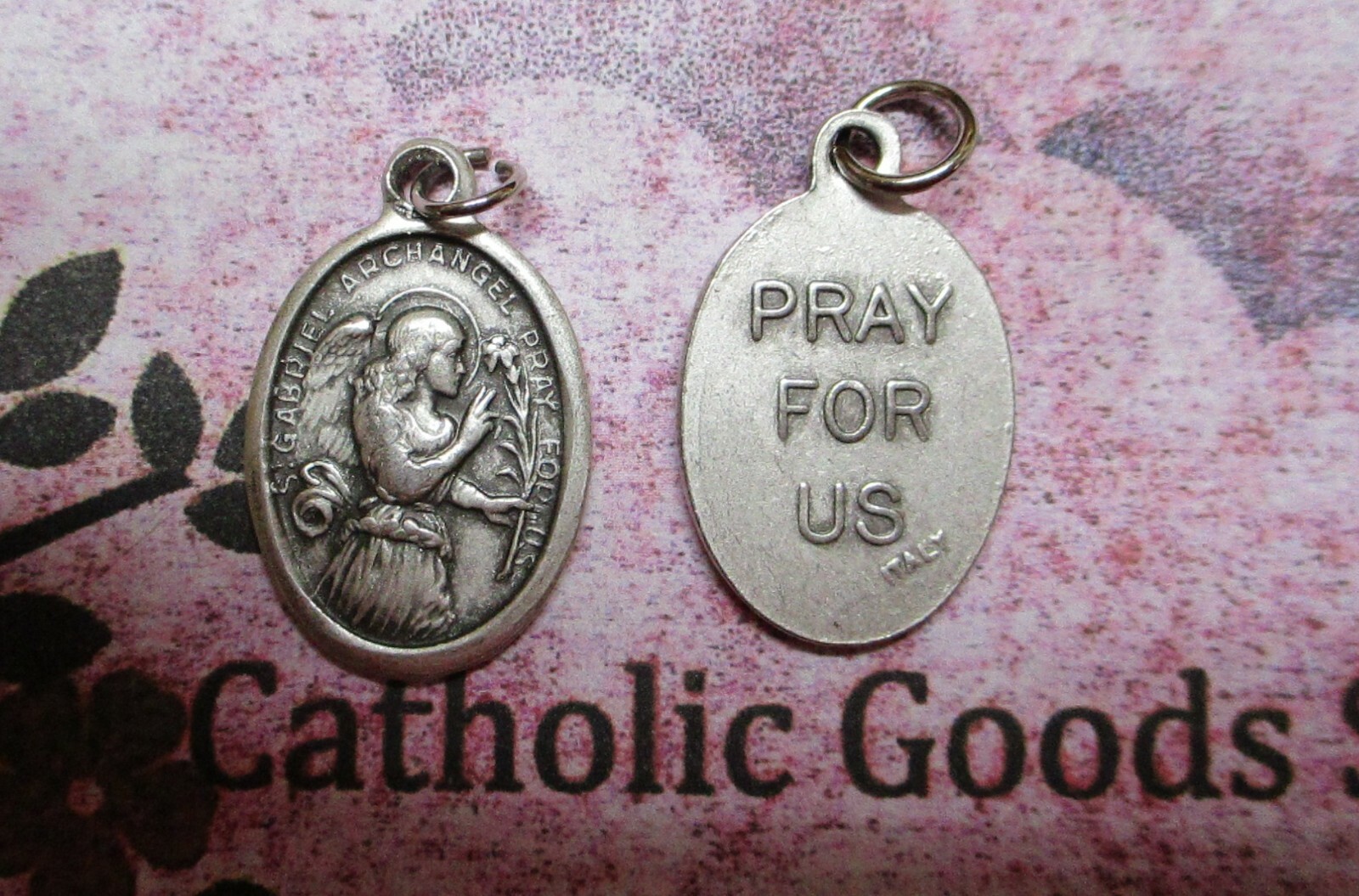 Saint St. Gabriel – Pray for Us – Oxidized Italian 1 inch Medal 1086-445