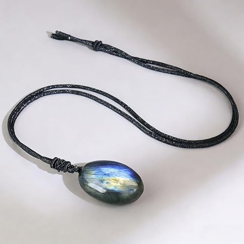 Anjiucc Natural Gemstone Tree of Life Black Obsidian/Golden Obsidian Pendant
