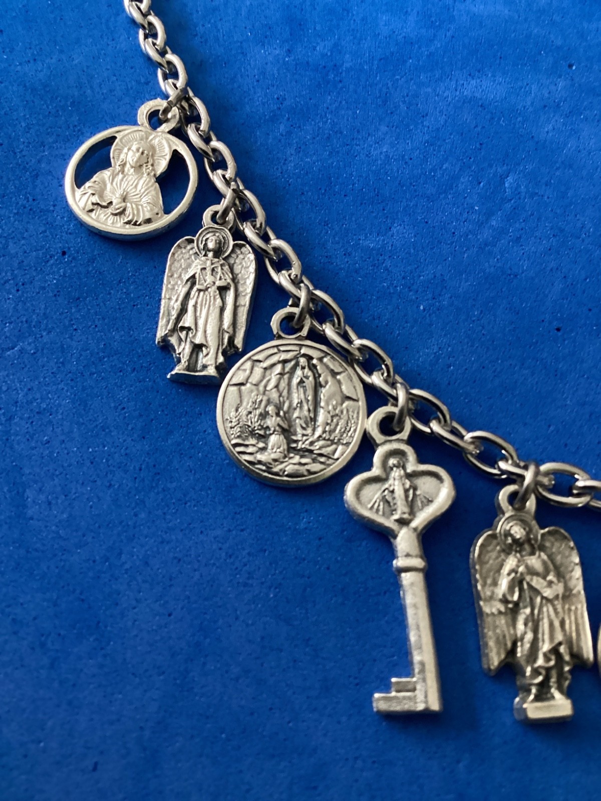 Custom Catholic Saint Medal Charm Necklace Medals Archangel St Michael Red Ename