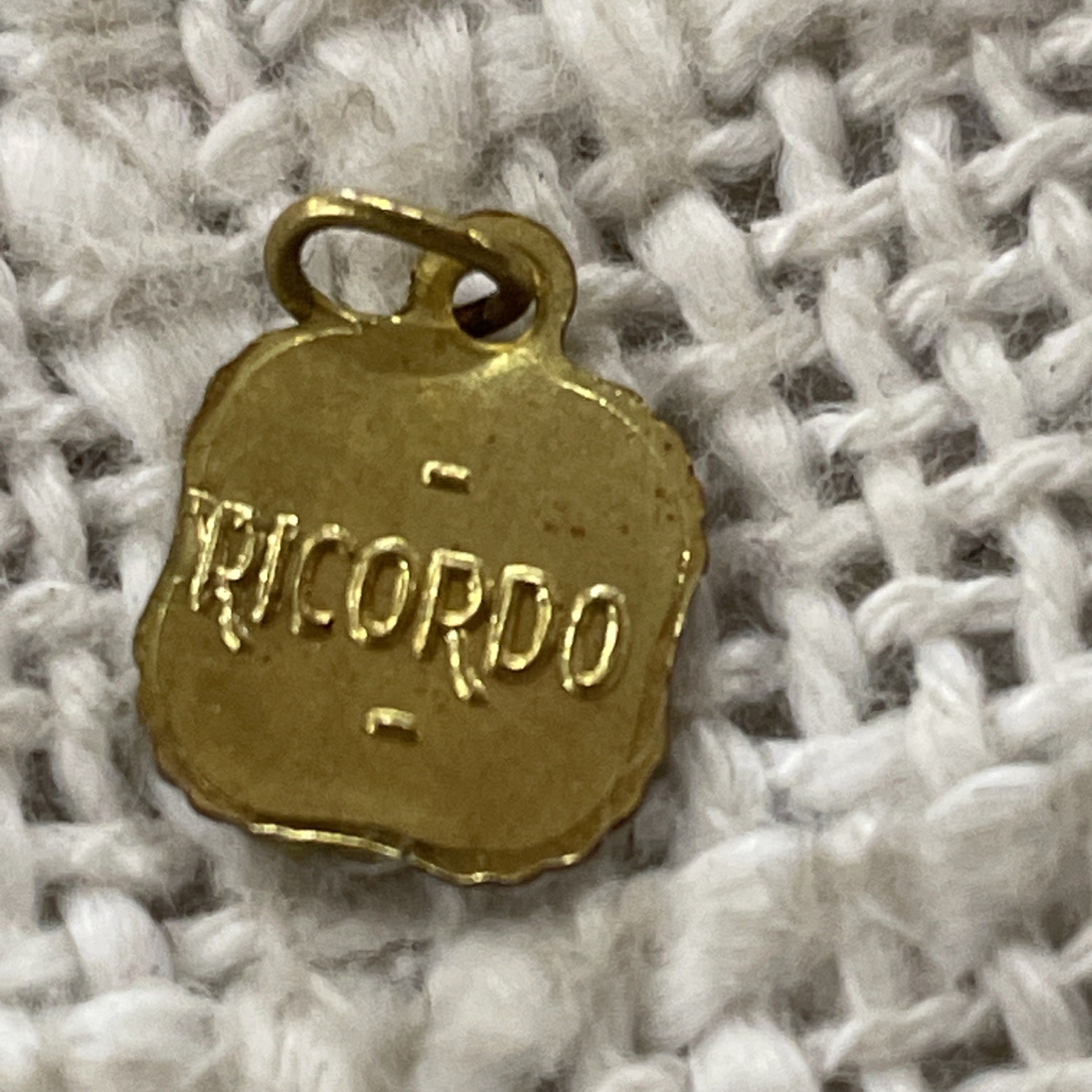 Vintage Gold Toned Ricardo Religious Mini Saint Donato Charm Pendant