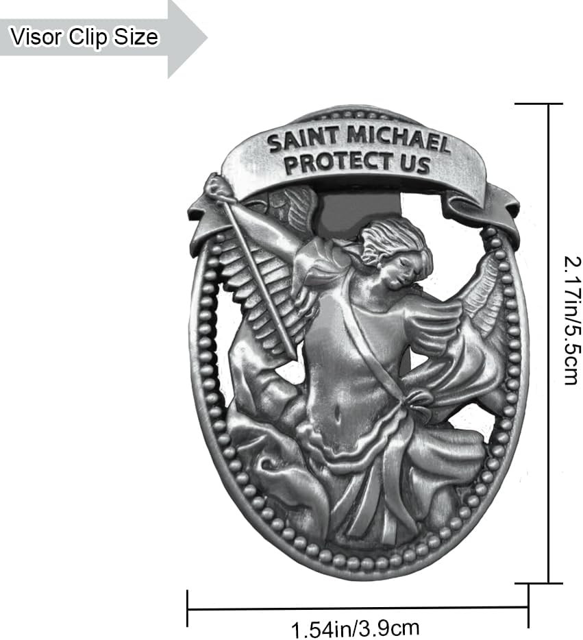 St Michael Medal for Car，Saint Michael Visor Clip-St Michael The Archangel Autom