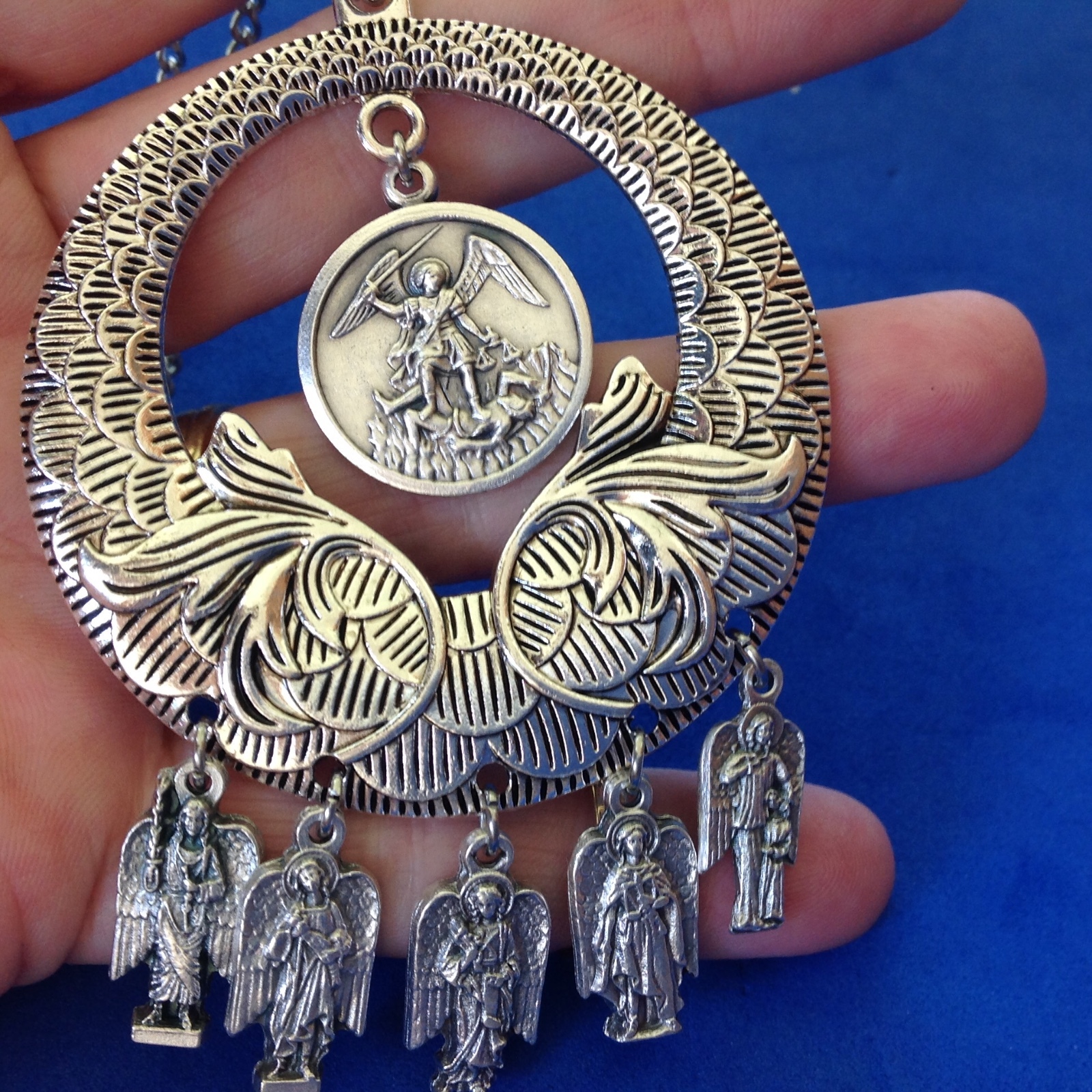 Custom Religious Catholic Saint Medal NECKLACE 4 ARCHANGEL St Michael Raphael 2