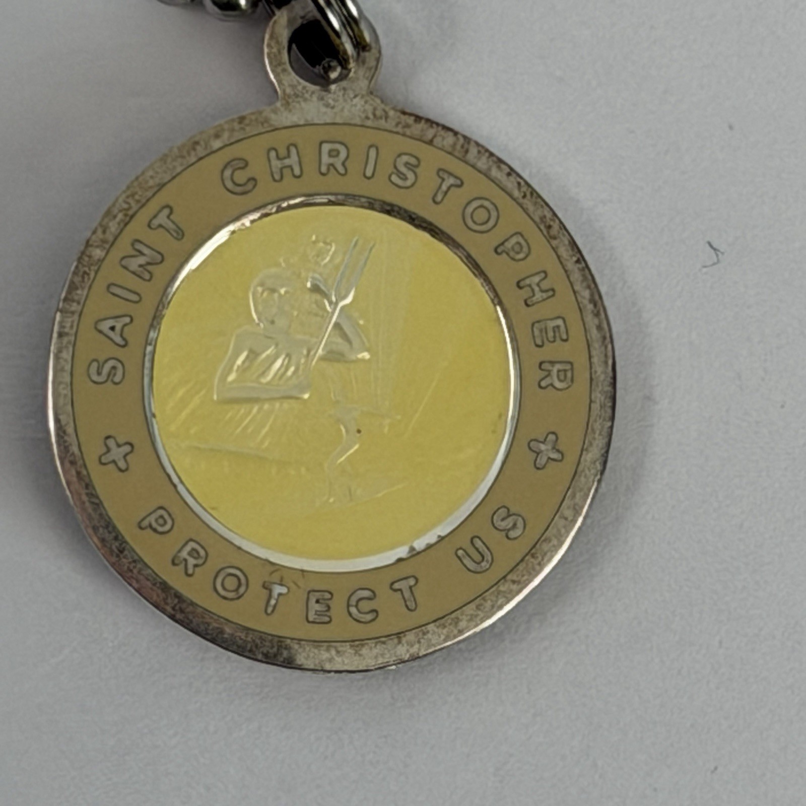 Saint Christopher Protect Us Medal Necklace Ball Chain Get Back Pendant