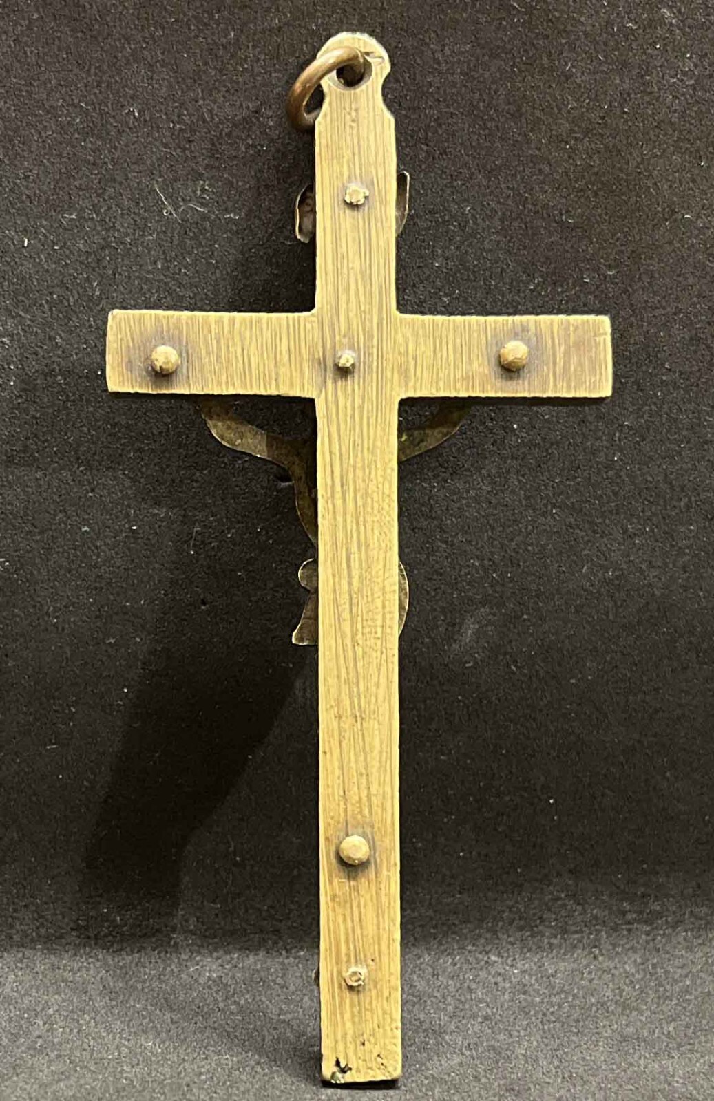 Super antique 1880´ pectoral nun cross Jesus Crucifix bronze INRI Skull & Bones