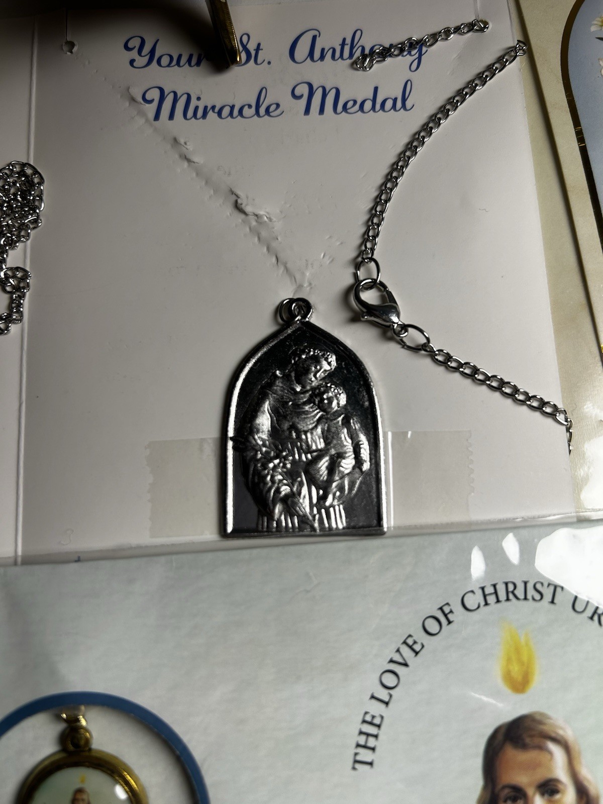 Catholic Metals Lot Of 6 – Pray For Us St. Jude & St.Anthony Necklace Charms Etc