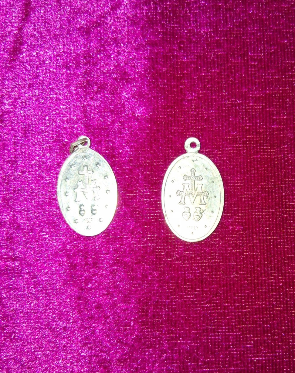 2 Vintage Miraculous Medals 1940s & 1950s Italy