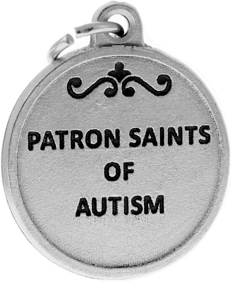 3/4 Inch Silver Toned Patron Saint Medal Pendant – Saint Nicholas & Dymphna