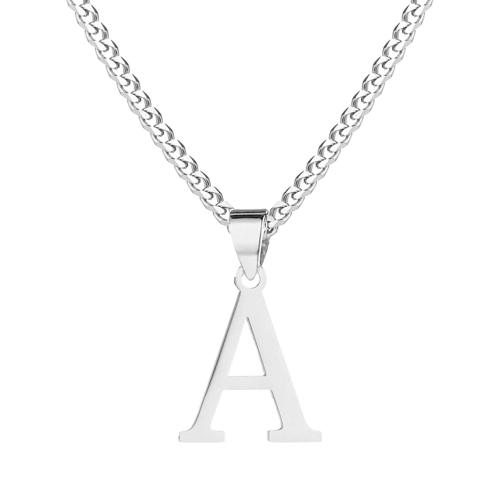 Initial Necklace for Men Women 14K Gold Plated Stainless Steel 26 Capital Let…