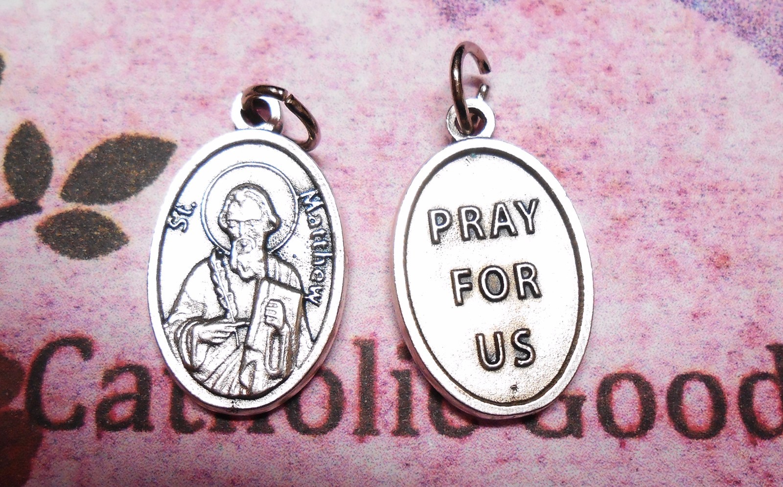 Saint St. Matthew / Pray for Us – Silver tone 1 inch Medal