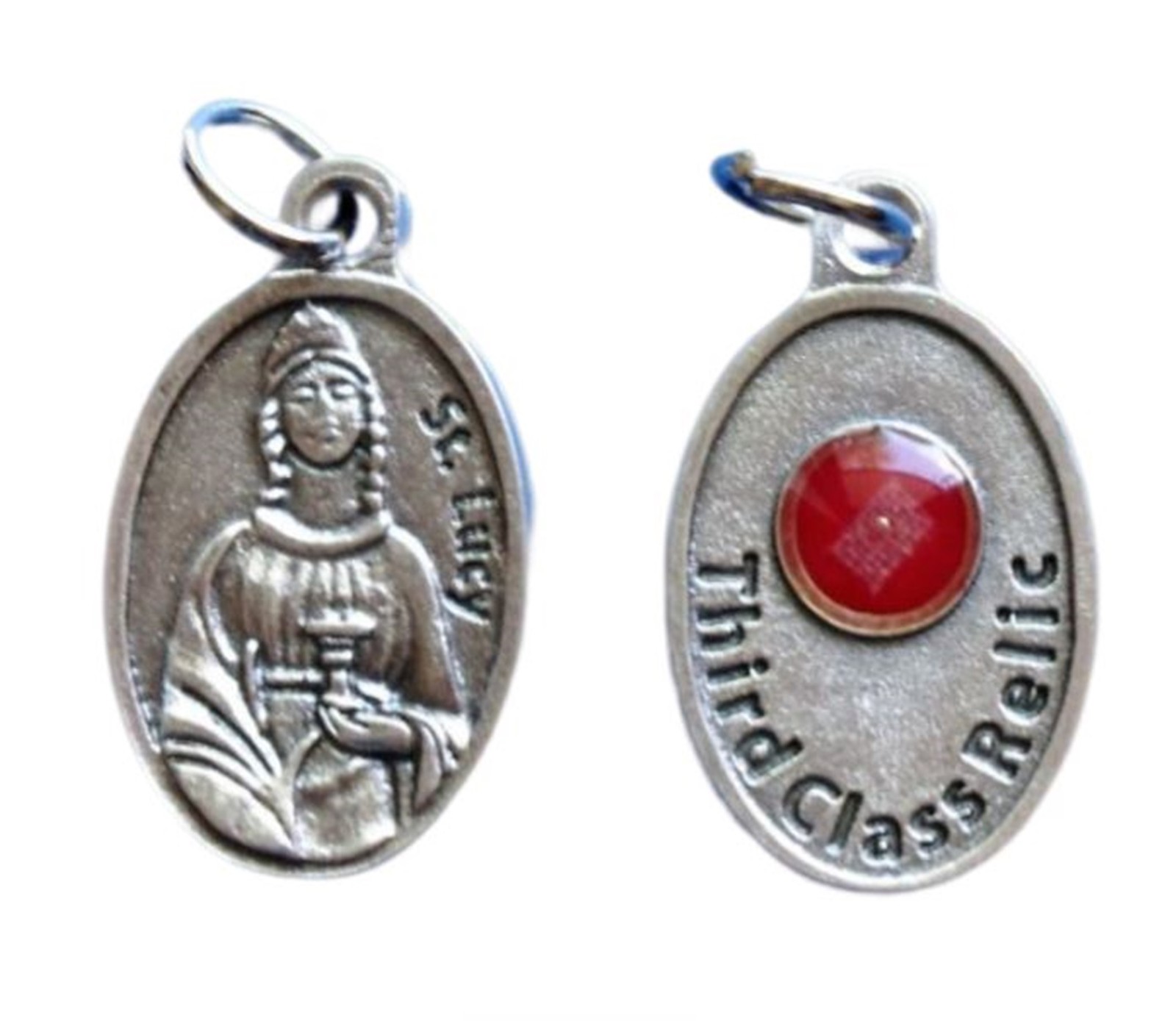 St Lucy Relic Medal 1 Inch 3rd Class Cloth Relic Patron of Eye Disorders