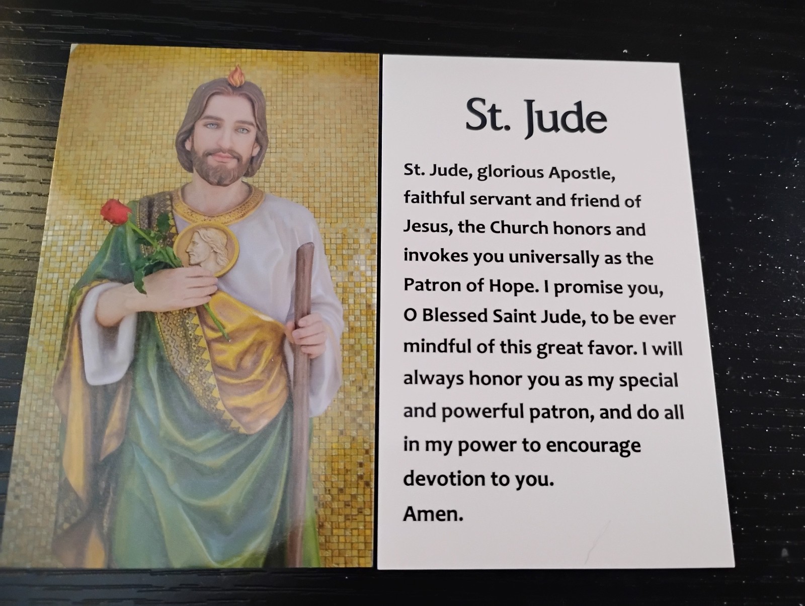 St Jude Medal Pendant 925 Sterling silver snake chain Necklace + Prayer card