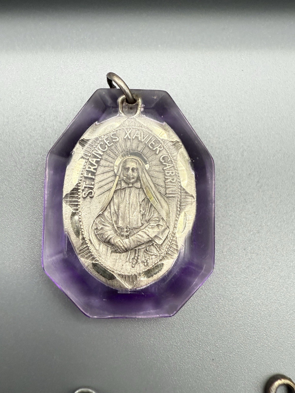 Unique Vintage Religious Pendants- st frances xavier cabrini sterling, St Jude