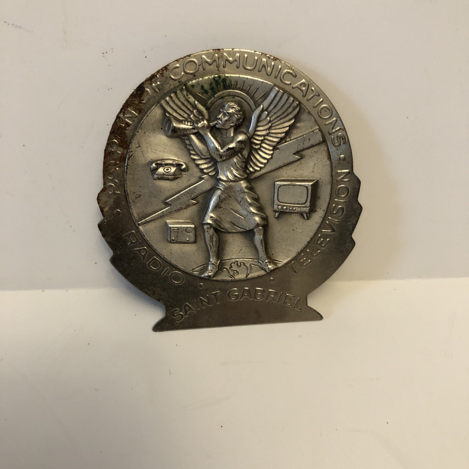 Metal SAINT GABRIEL Clip from the 1950s – For Car Visor