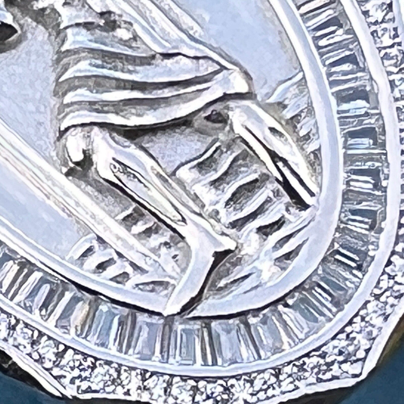 925 Sterling Silver St Saint Christopher Medal CZ San Cristobal Medalla Pendant
