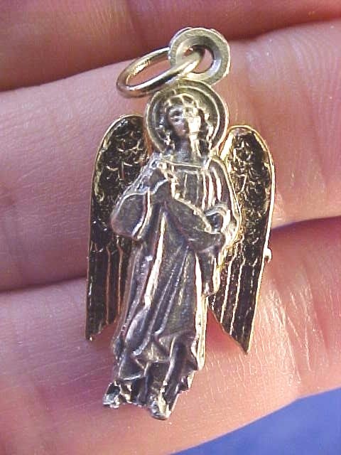Lot 4 Archangel St Medals Michael Uriel Gabriel Raphael Gold Plate Saint Italy