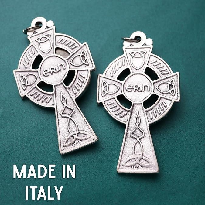 Needzo Celtic Cross Pendants – Irish Crucifix Medals, Italy Made, 1.75″, 2 Pack