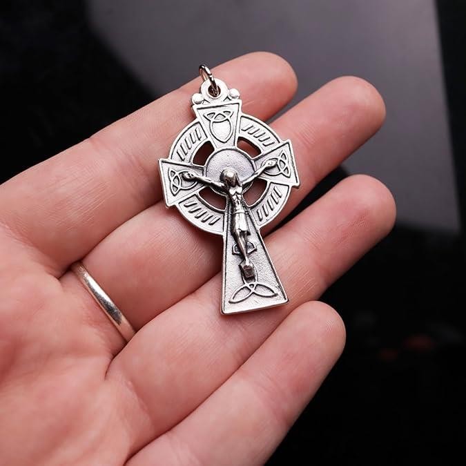 Needzo Celtic Cross Pendants – Irish Crucifix Medals, Italy Made, 1.75″, 2 Pack
