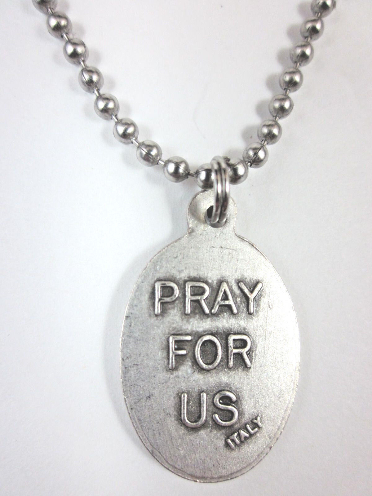 St Gabriel Archangel Medal necklace stainless steel ball chain + prayer card