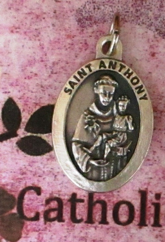 St. Saint Anthony – Pray for Us – Oxidized 1 inch Medal – LM