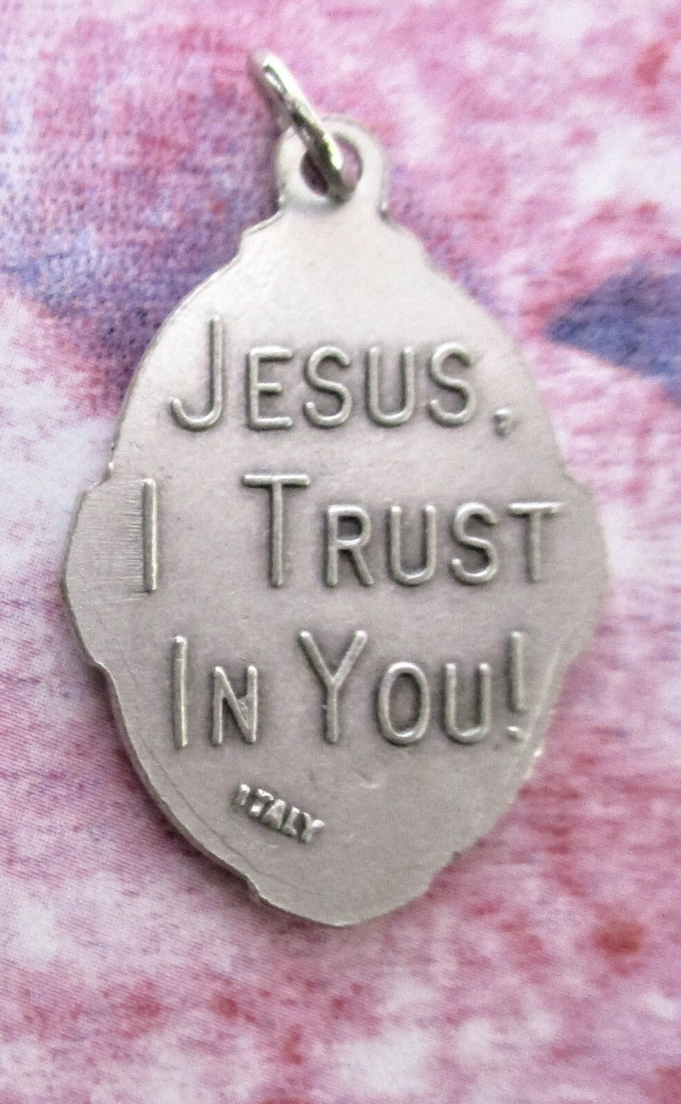Divine Mercy – Jesus , I Trust in You – Ox Silver Tone Italian 1″ Medal OX41DME