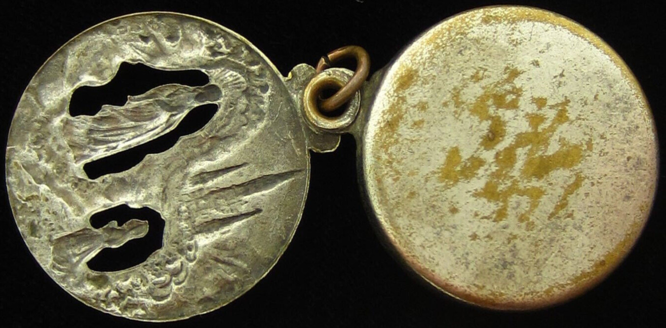 Vintage Mary Medal Slider Saint Bernadette of Lourdes Catholic Light in Weight