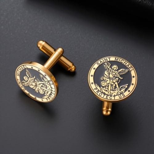 Saint Michael Cufflinks Stainless Steel St. Michael Cufflinks The Great Gold