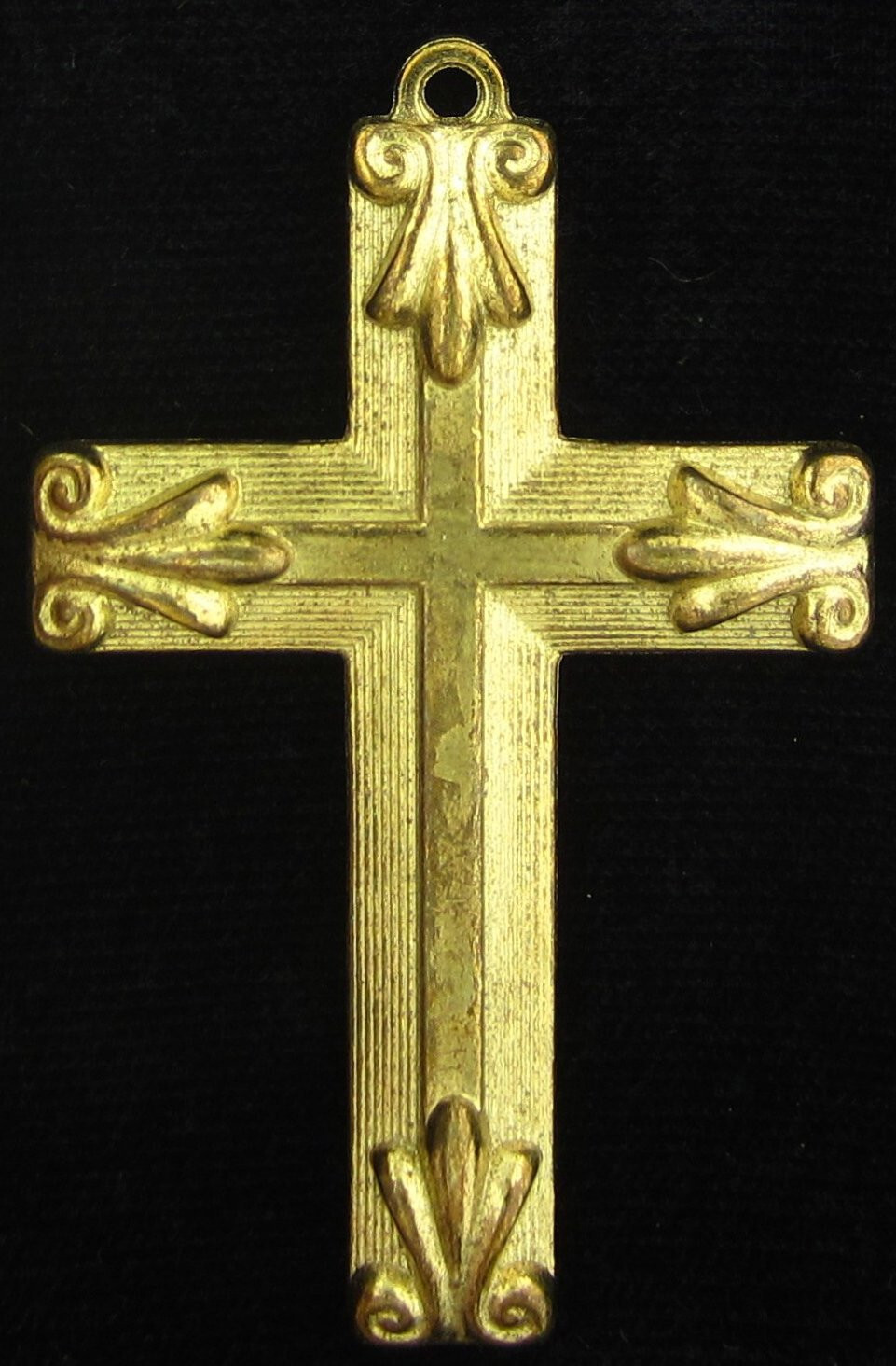 Vintage Cross Medal Pendant Gold Tone Jesus Religious Holy Catholic