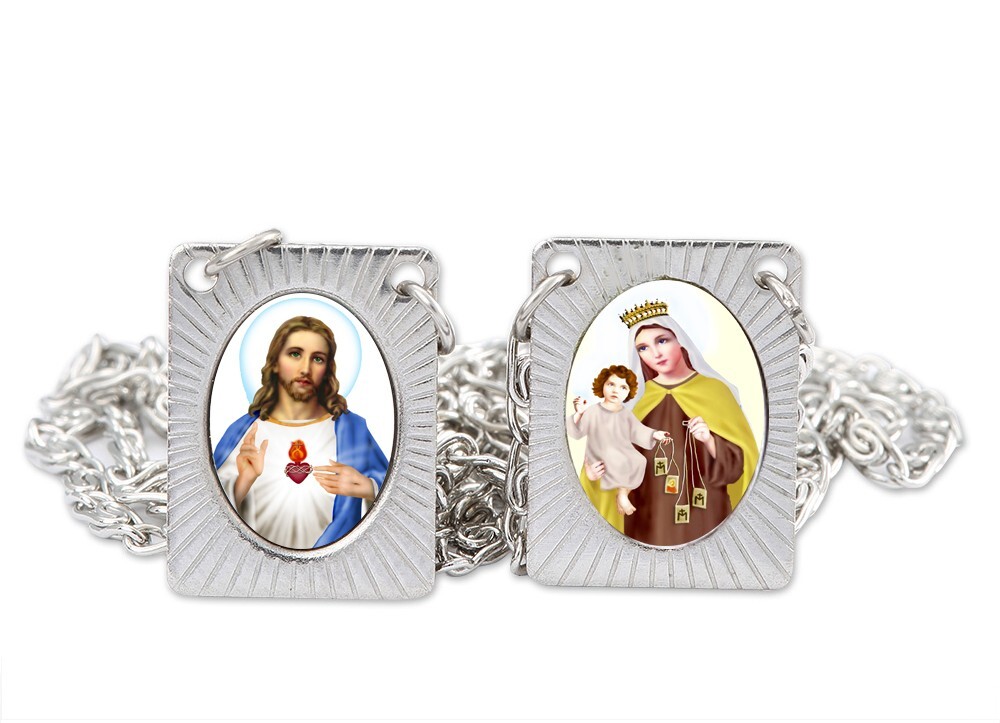 Stainless Steel Squared Scapular Necklace Strond and Long Chain Unisex