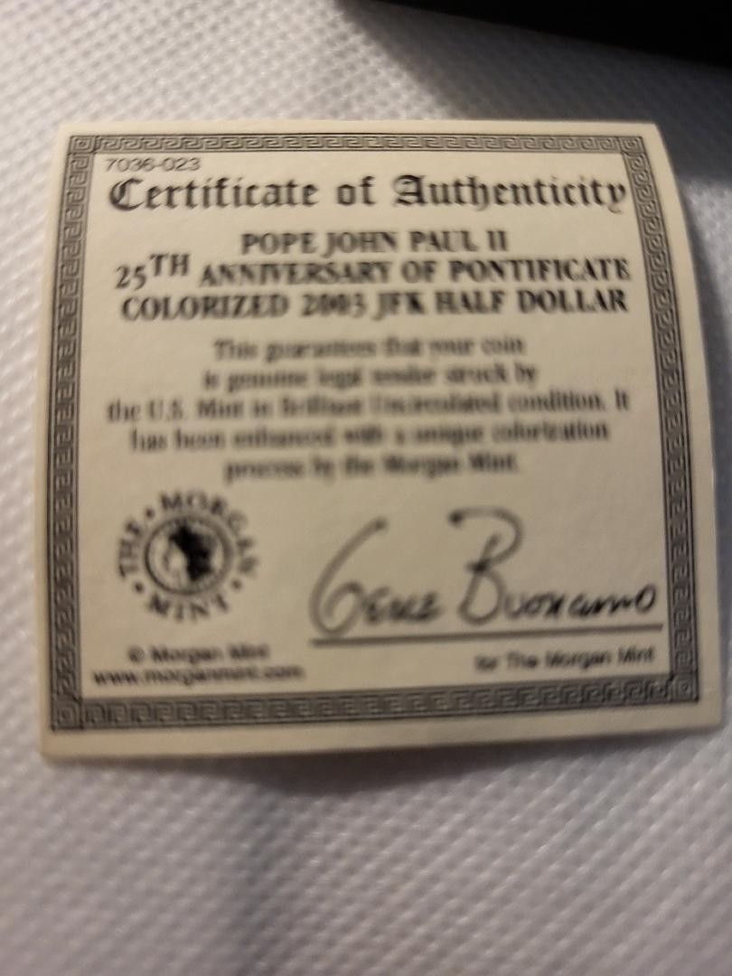 Pope John Paul II Colorized 25th Anniversary 2003 Coin