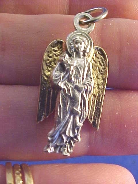 Lot 4 Archangel St Medals Michael Uriel Gabriel Raphael Gold Plate Saint Italy