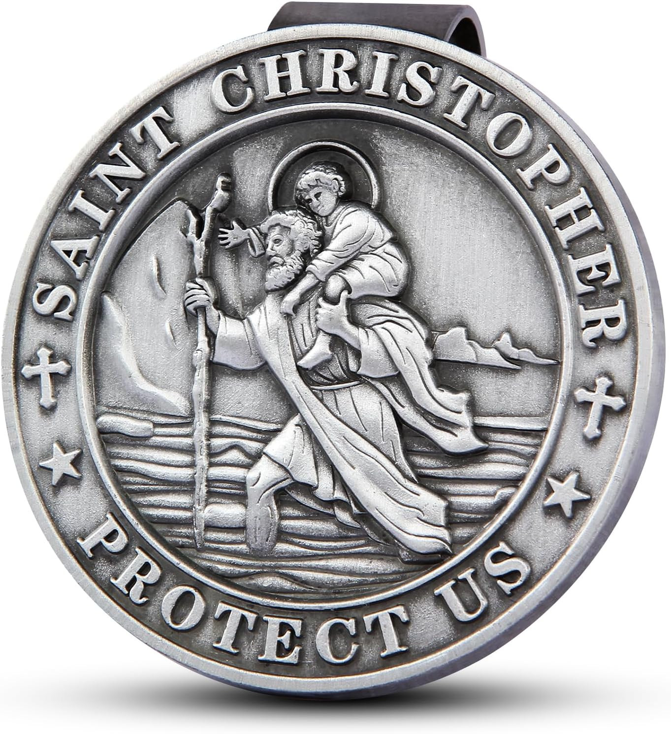 St Christopher Medal for Car, Saint Christopher Medal, Guardian Angel Visor Clip