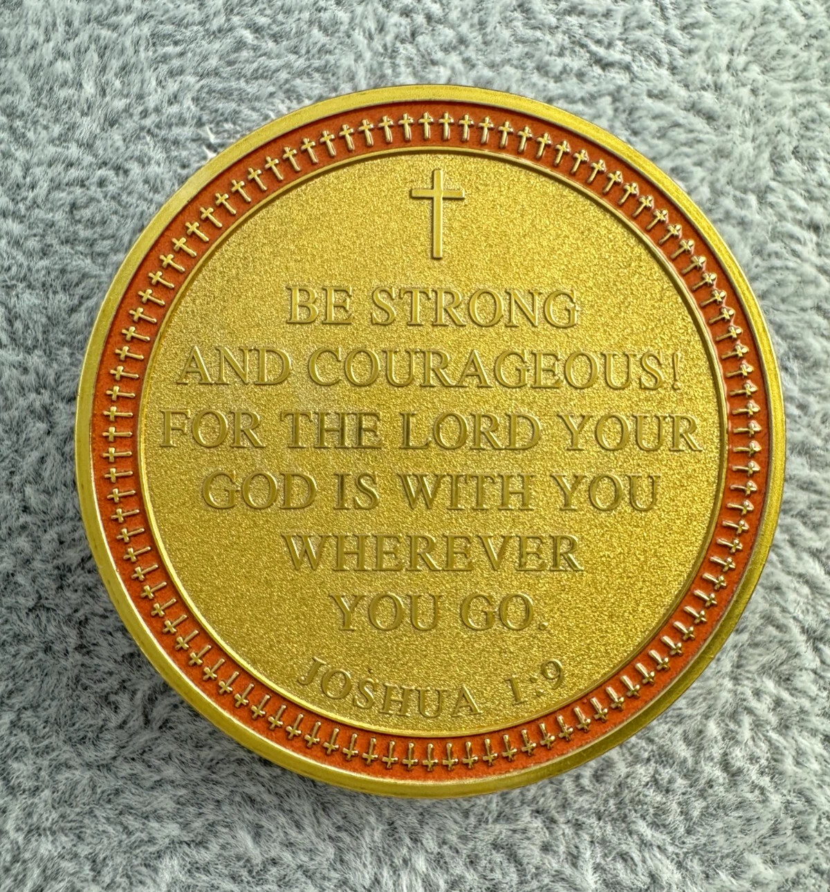 10-Pack Christian Challenge Coins – My Cup Overflows & Joshua 1:9 Faith Tokens