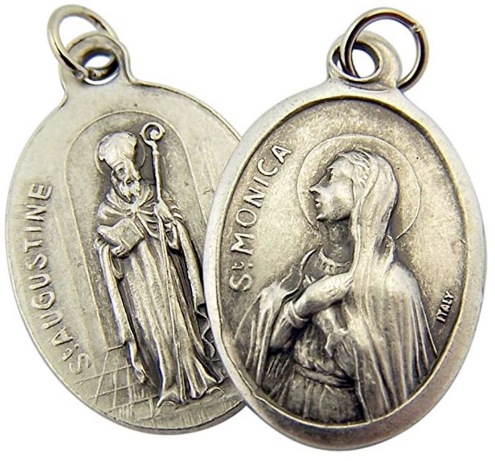 Saint Monica St Augustine Medal Double Sided 1 Inch Italian Pendant