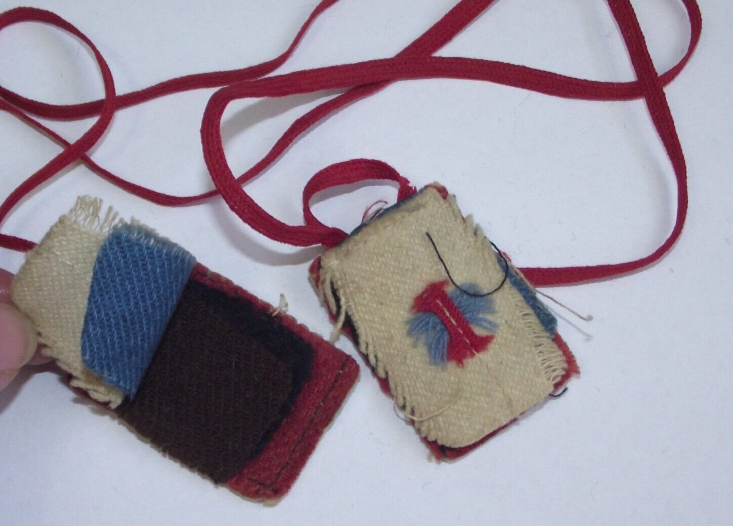 Multi color scapular Holy Passion of Jesus Christ Sacred Hearts Mary save us