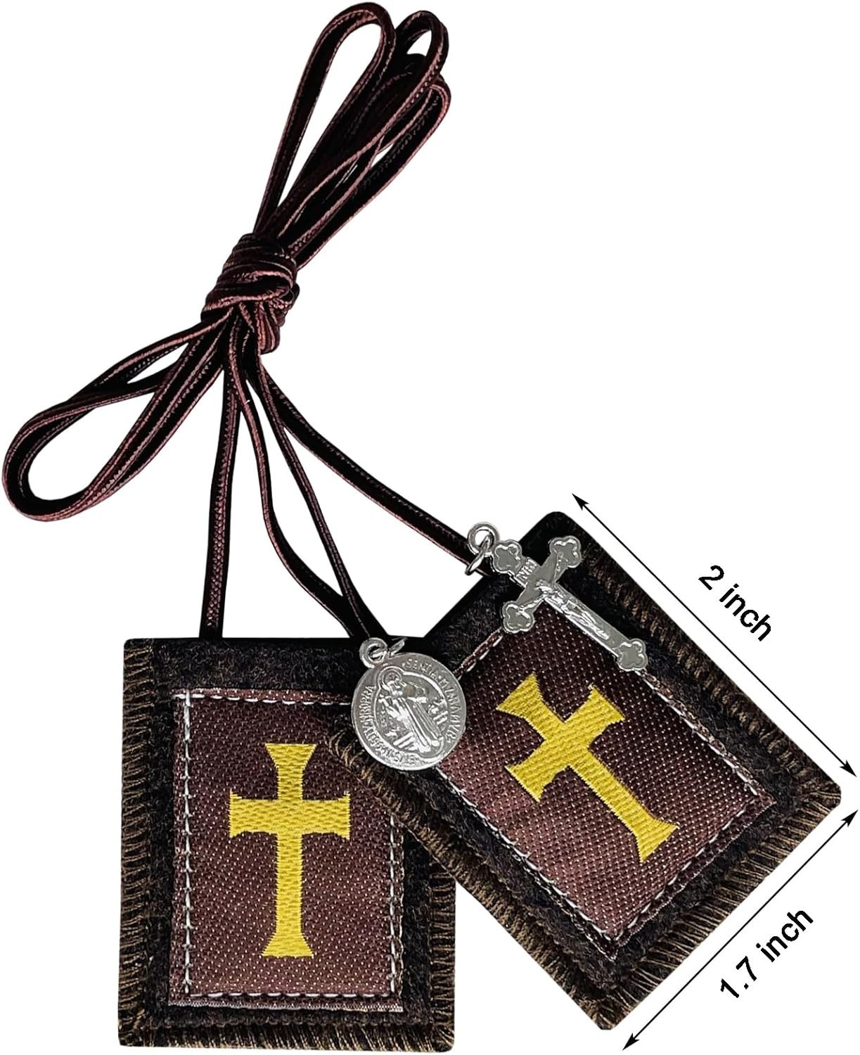 Classic Brown Wool Scapular Set – Ideal Gift for First Communion & Confirmation
