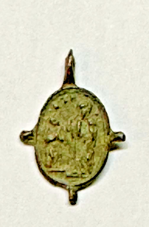 RARE 17th Century Bronze 4-Lugged Devotional Medal – St. Benedict / Montserrat