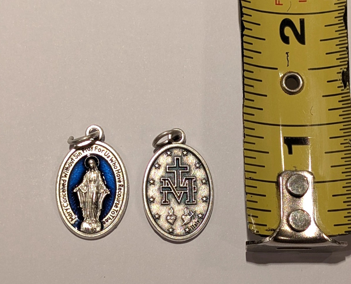 Catholic Blue Enameled Miraculous Medal – Made in Italy