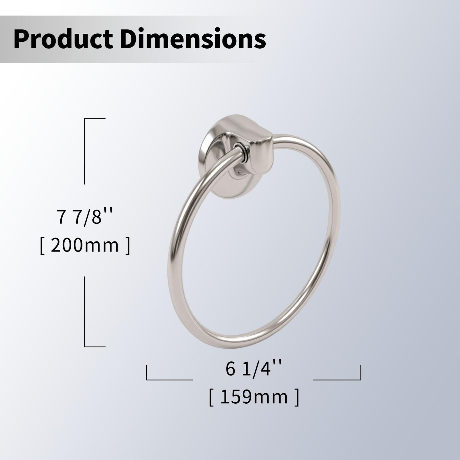 Formosa Design Hardware Classic Round Towel Ring for Bathroom, Zinc Alloy, St…