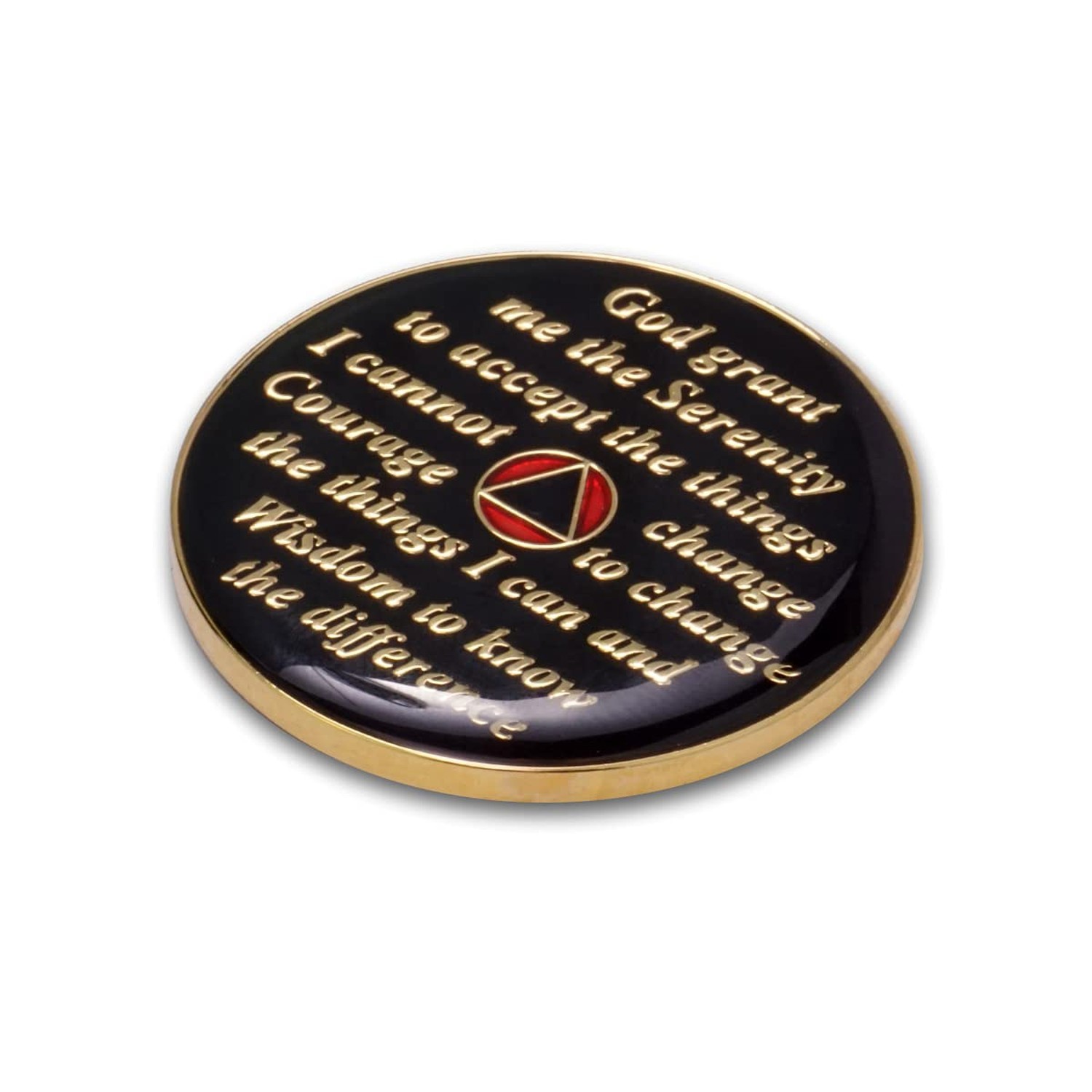 6 Year Sobriety Coin | Triplate AA Chip Recovery Anniversary Token (Red) Red