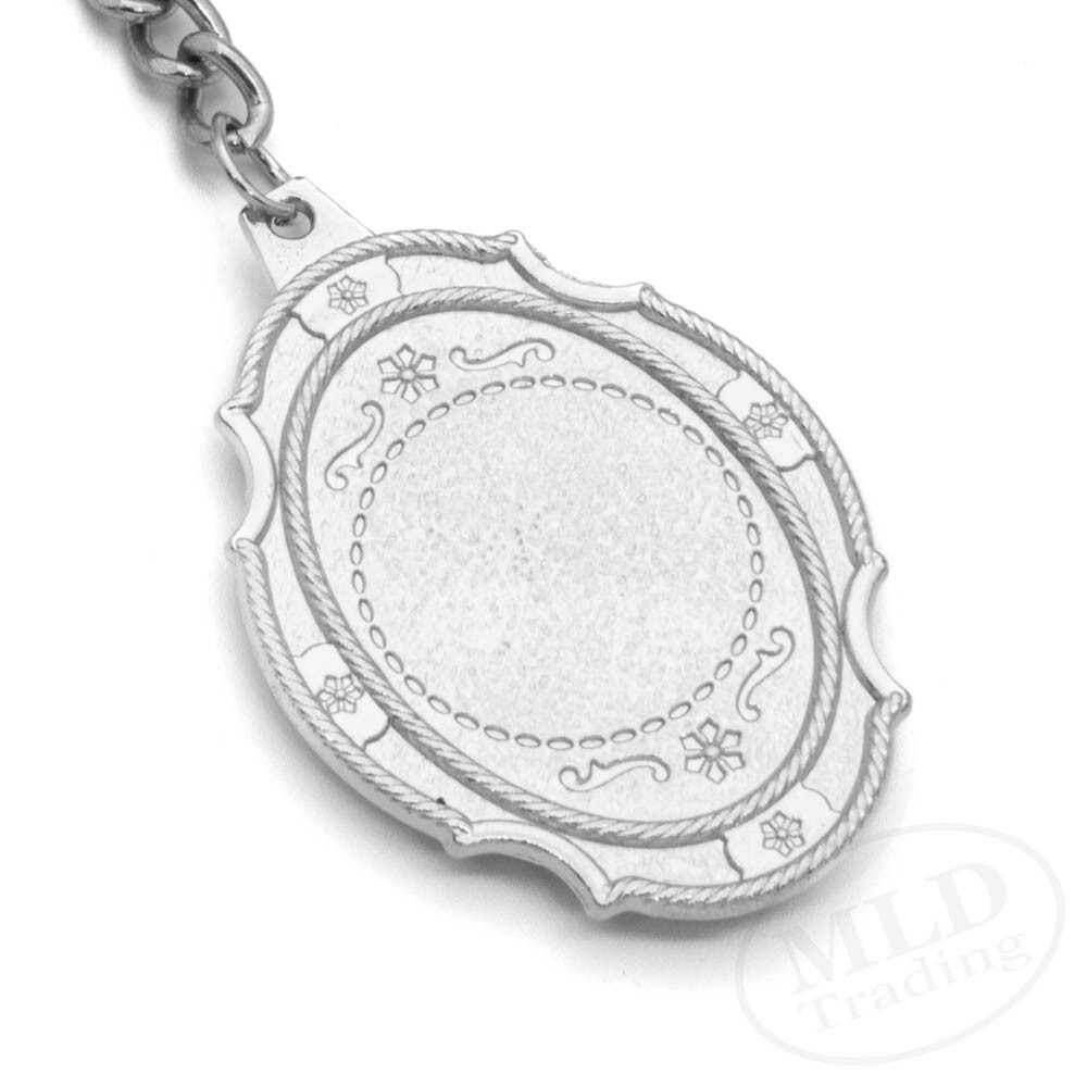 St Michael Medal Keychain Large Silver Pendant Zinc Alloy Religious Key Ring